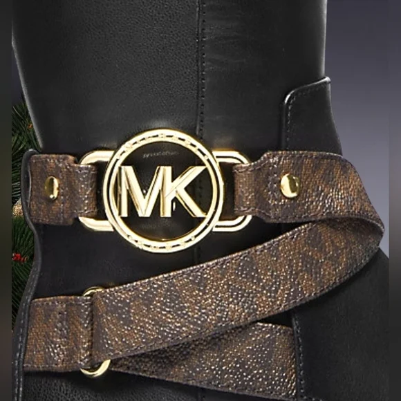 MICHAEL Michael Kors  NIB Rory Leather and Logo Boot - Picture 2 of 7